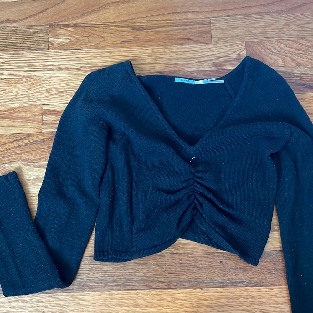Kimchi Blue Black Sweater Crop Top